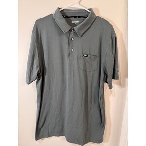 Hooey Cowboy Golf Polo Men's Size XL Gray Green Front Pocket  Bamboo‎